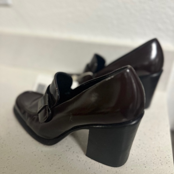 Prada leather chunky heels